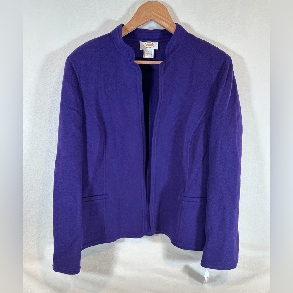 Talbots Vintage Wool Purple Blazer Jacket Womens Size 14